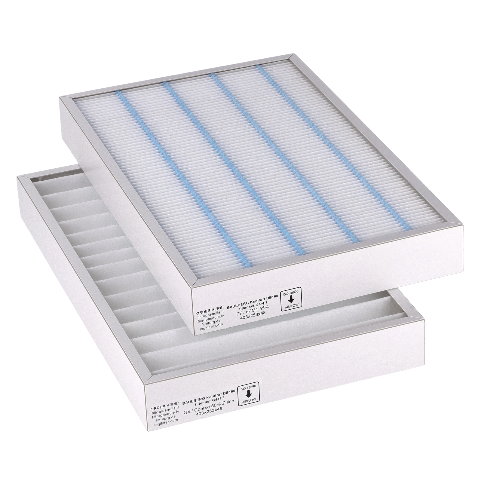 Blauberg Komfort EC DB 160-250 Filtersatz G4+F7 (Hausmarke) 403x253x48