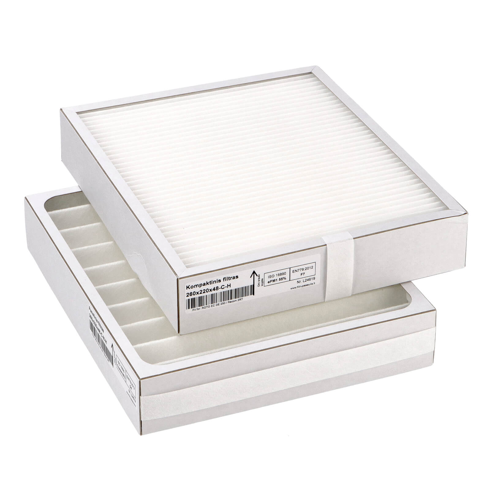 Blauberg Komfort Roto EC DE 250 Filtersatz G4+F7 (Hausmarke) 260x220x48