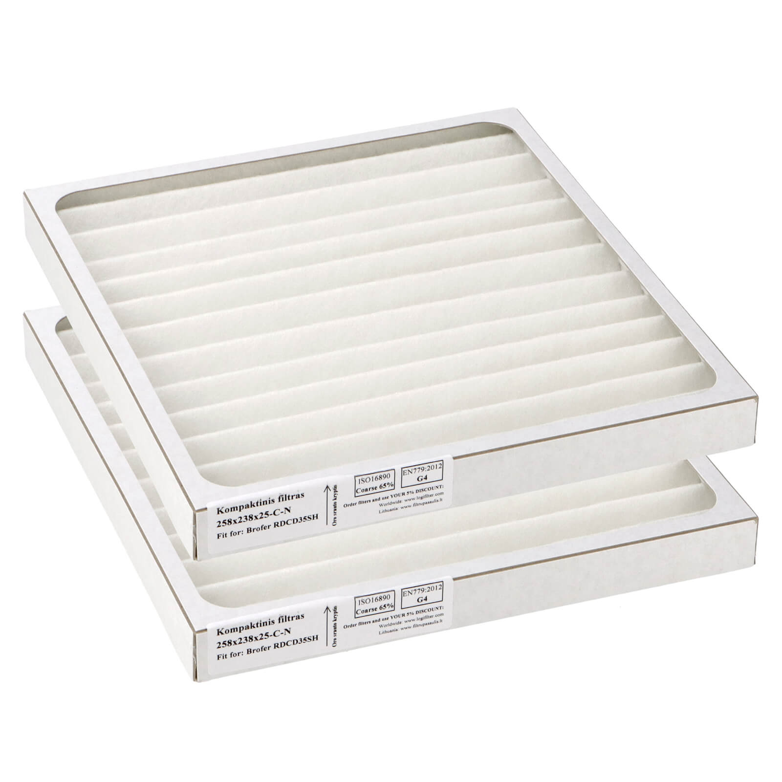 Brofer RDCD35SH Filtersatz G4+G4 258x238x25