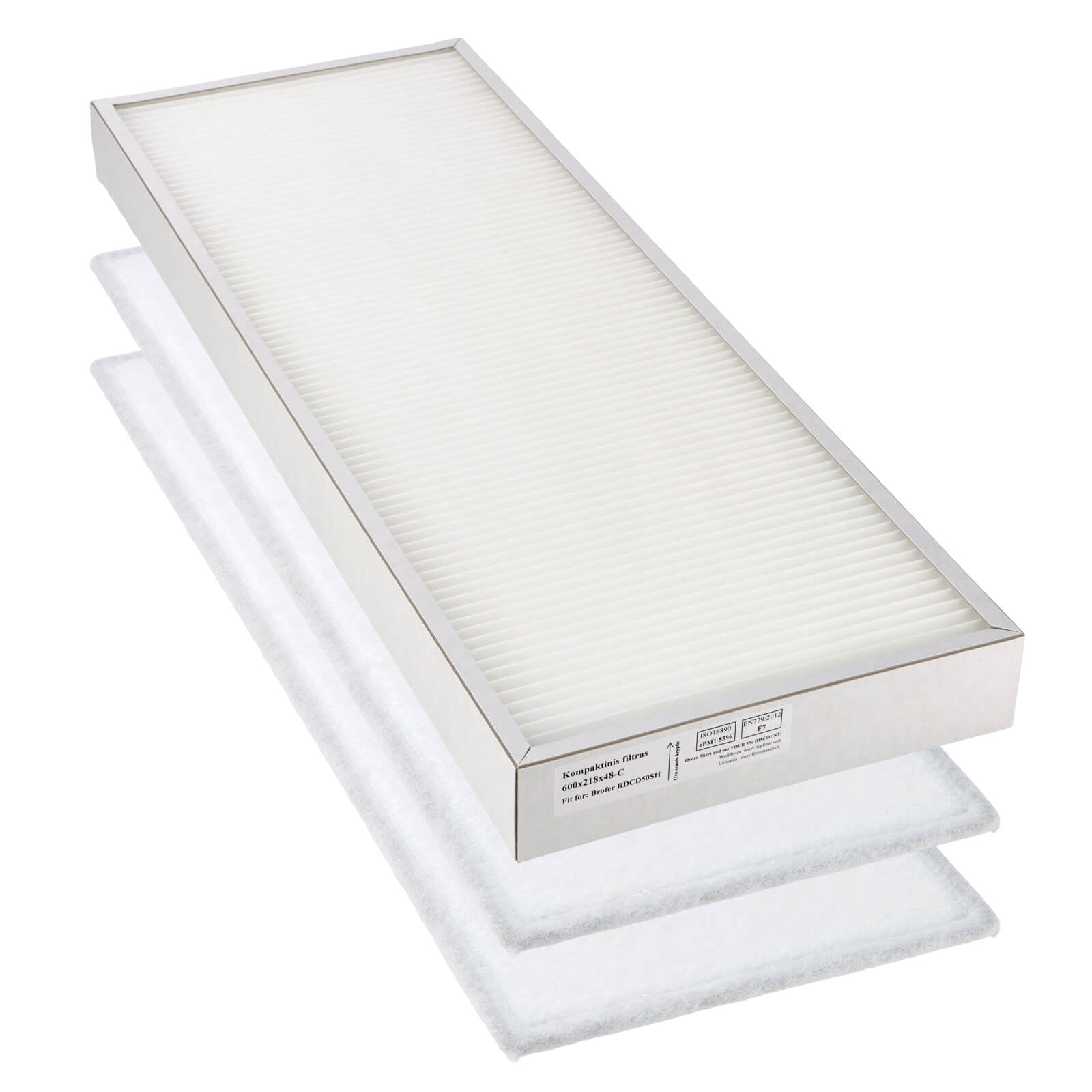 Brofer RDCD50SH Filtersatz G4+G4+F7 600x218x10 + 600x218x48