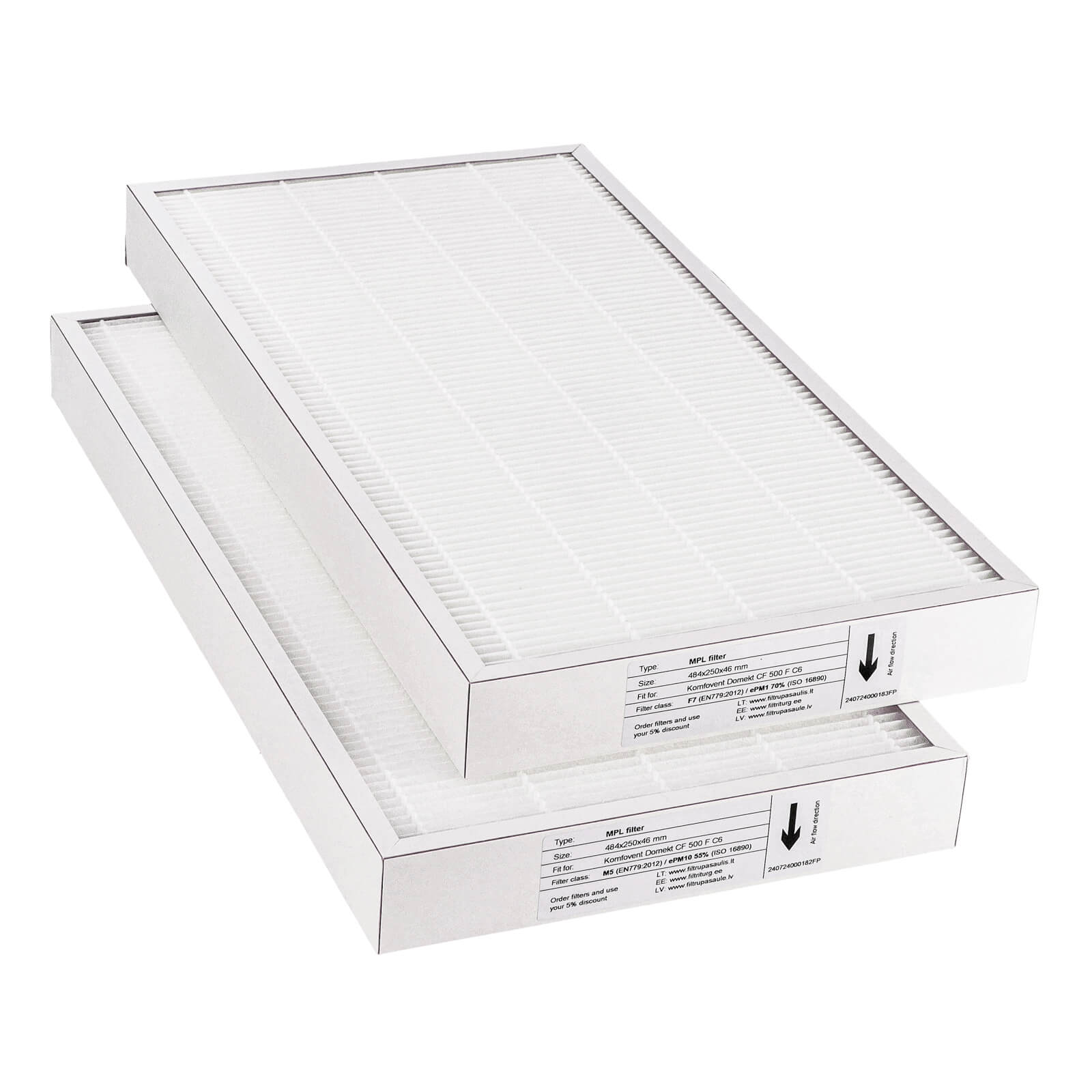 Komfovent Domekt CF 500 F C6 Filtersatz M5+F7 (Hausmarke) 484x250x46