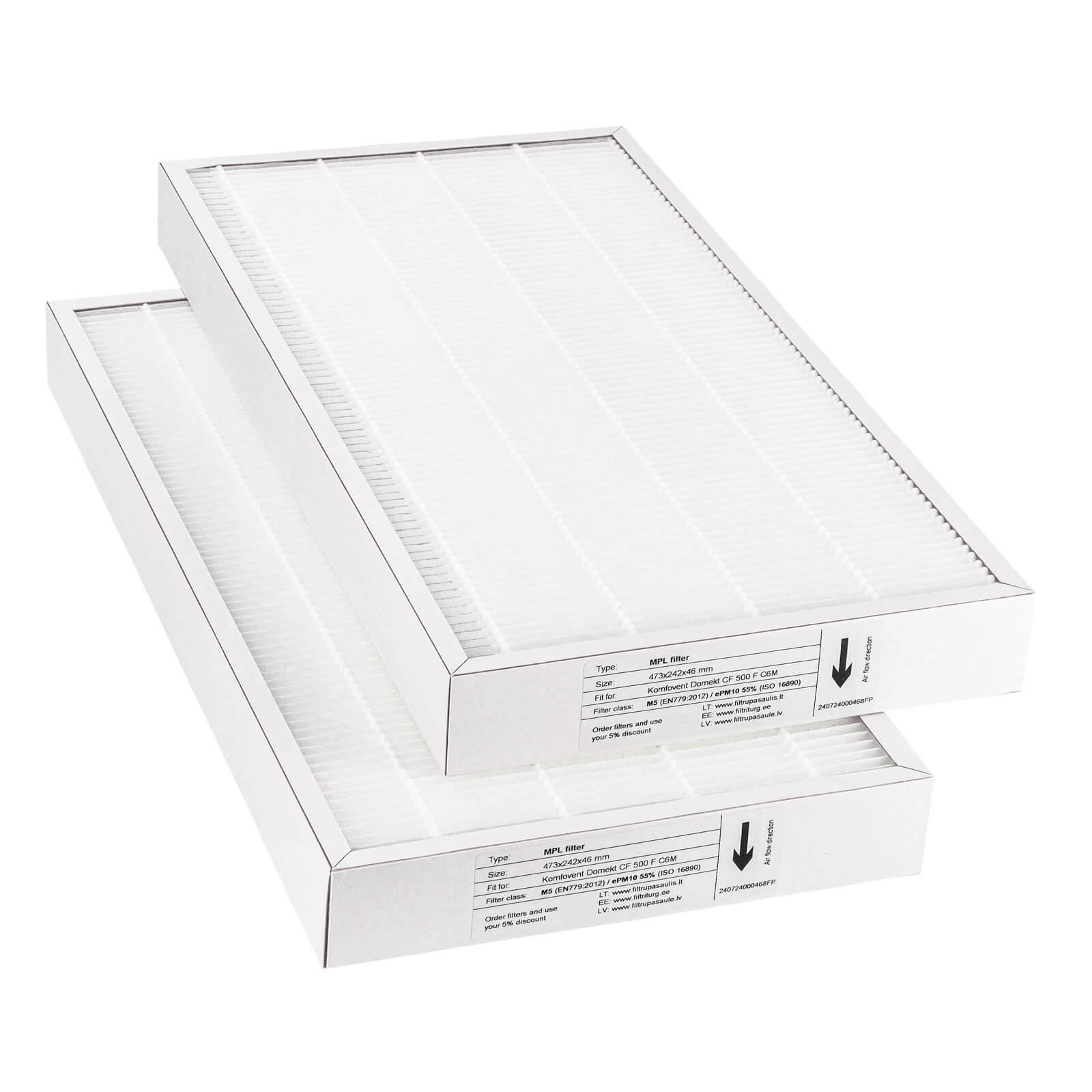 Komfovent Domekt CF 500 F C6M Filtersatz M5+M5 (Hausmarke) 473x242x46