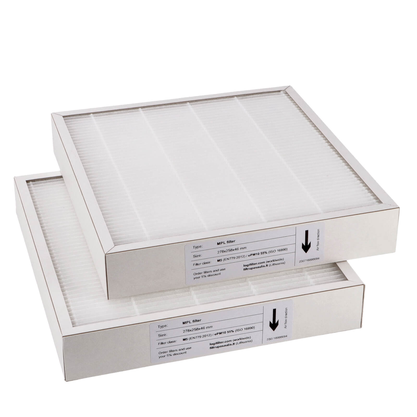 Komfovent Domekt R 250-400 F C6 Filtersatz M5+M5 (Hausmarke) 278x258x46