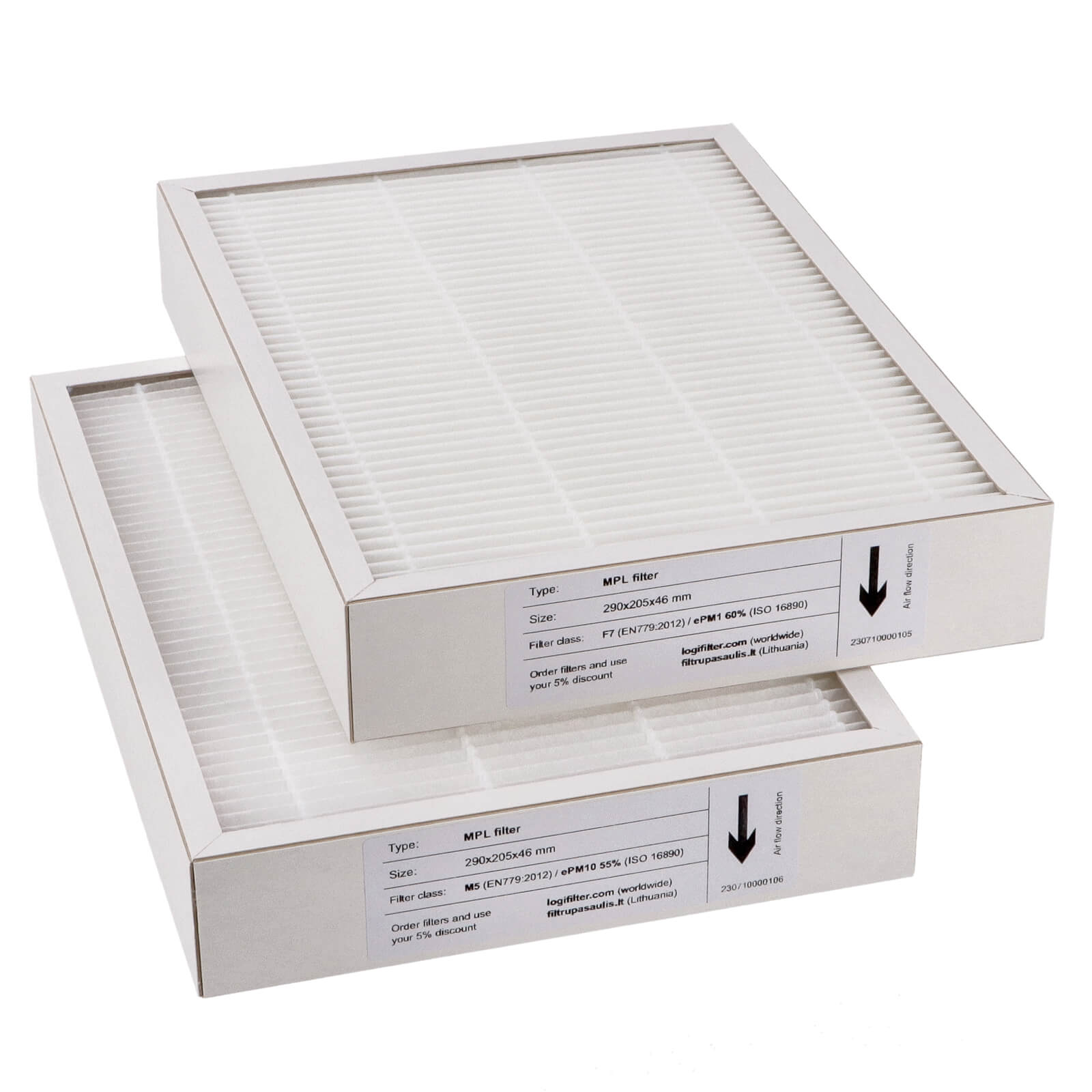 Komfovent Domekt R 300 V C6 C8 Filtersatz M5+F7 (Hausmarke) 290x205x46