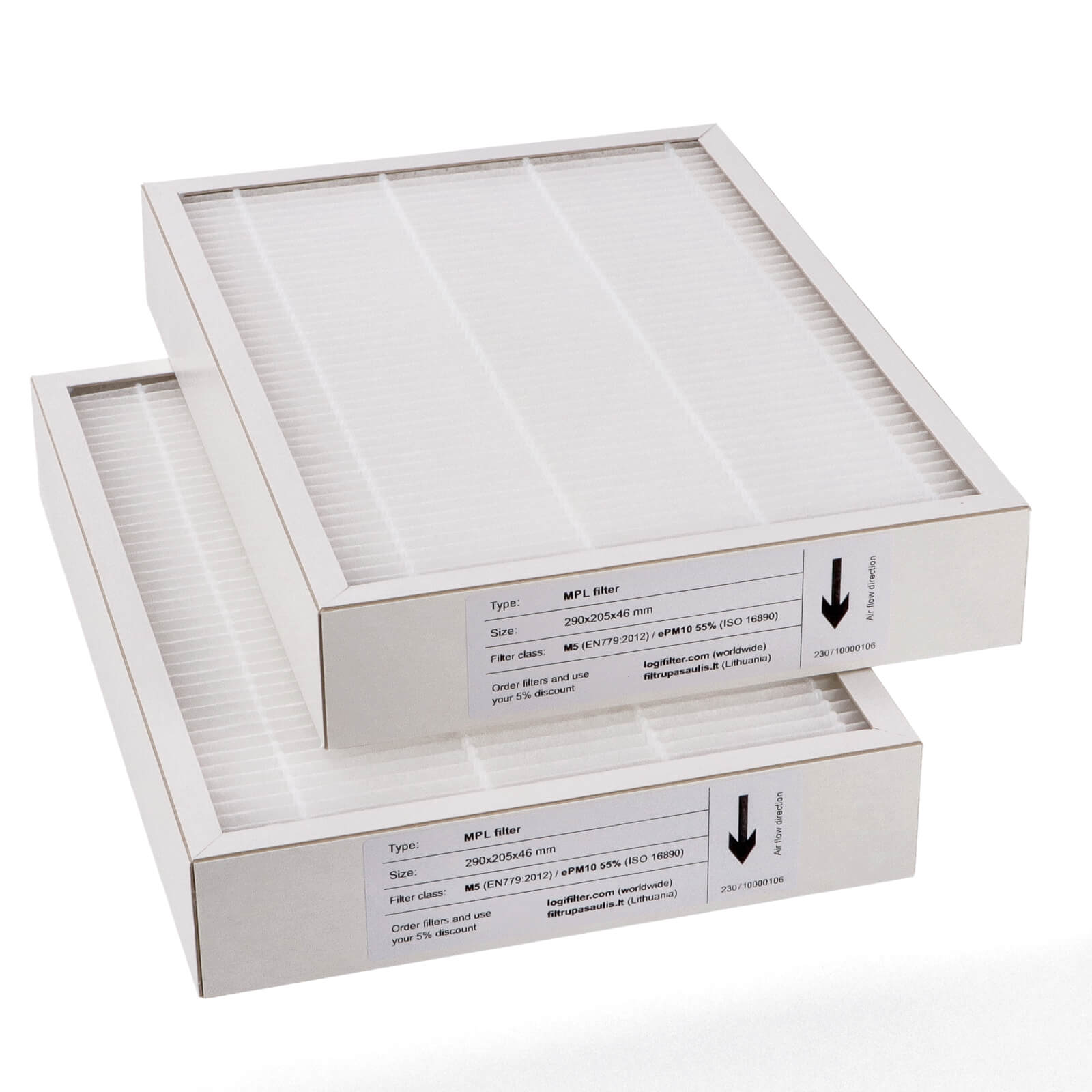 Komfovent Domekt R 300 V C6 C8 Filtersatz M5+M5 (Hausmarke) 290x205x46