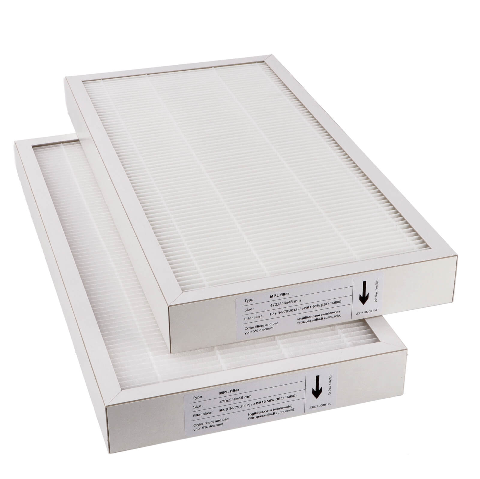 Komfovent Domekt R 450 V C6 Filtersatz M5+F7 (Hausmarke) 470x240x46