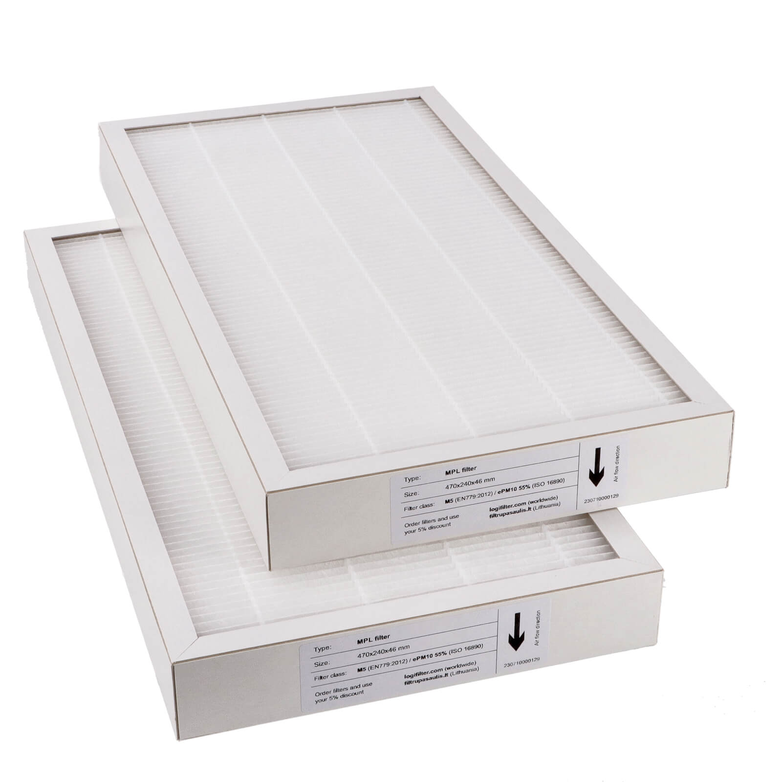 Komfovent Domekt R 450 V C6 Filtersatz M5+M5 (Hausmarke) 470x240x46