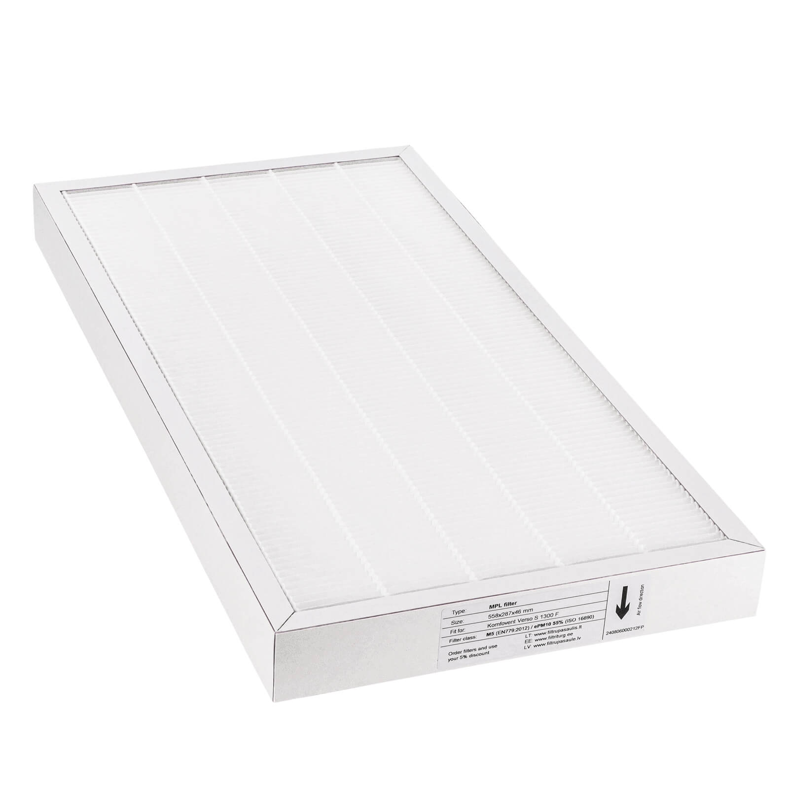 Komfovent Domekt S 1000 F C5 Filter M5 (Hausmarke) 558x287x46