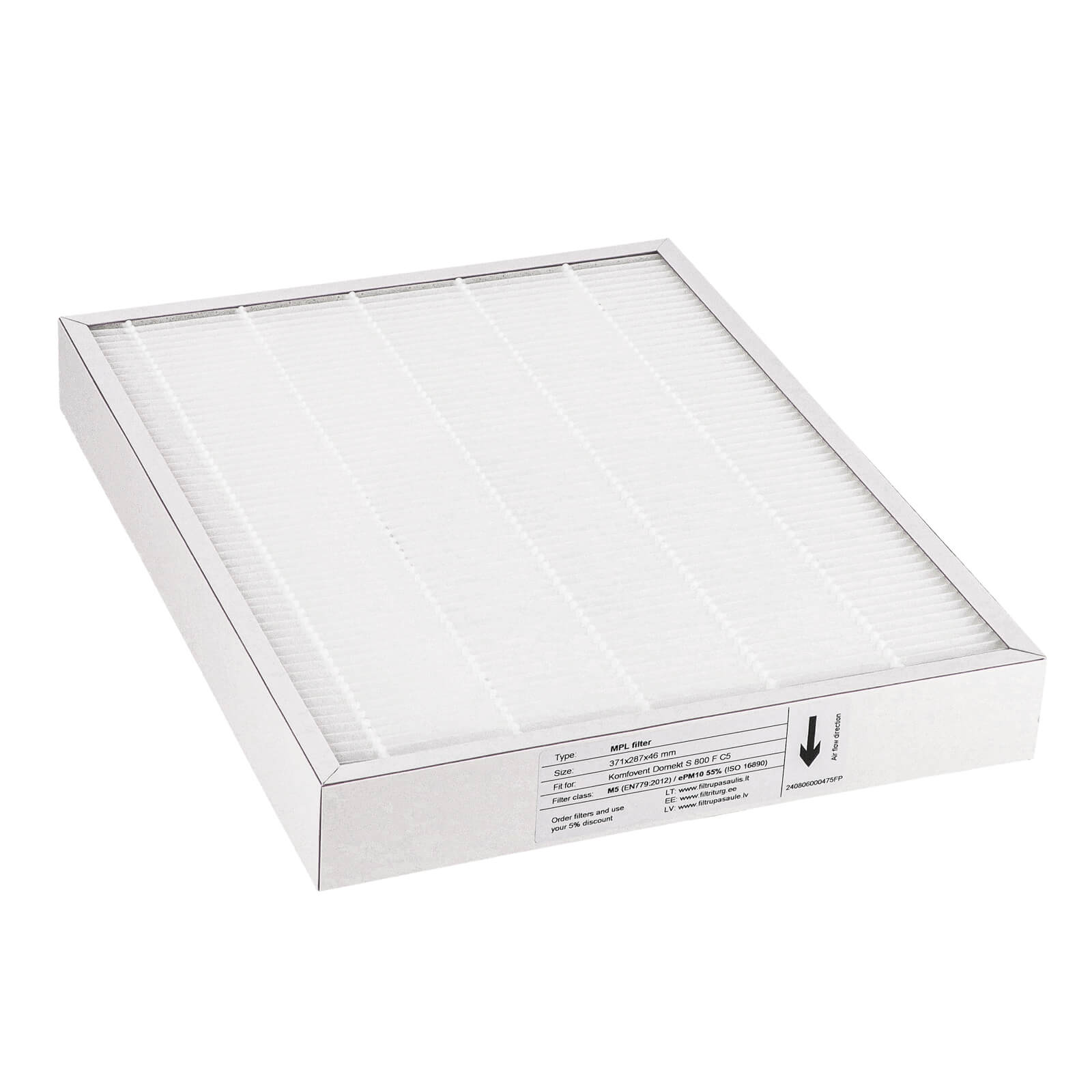 Komfovent Domekt S 800 F C5 Filter M5 (Hausmarke) 371x287x46