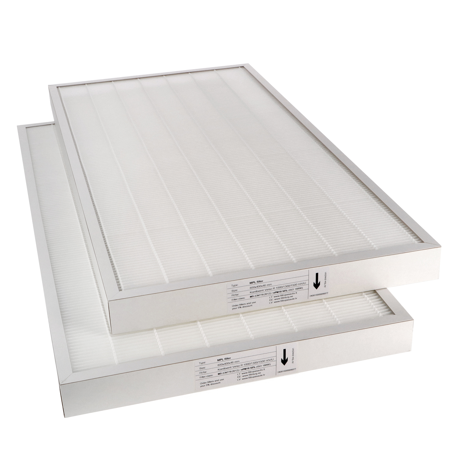 Komfovent Verso R 1000-1300-1500 H-V-U Filtersatz M5+M5 (Hausmarke) 800x400x46