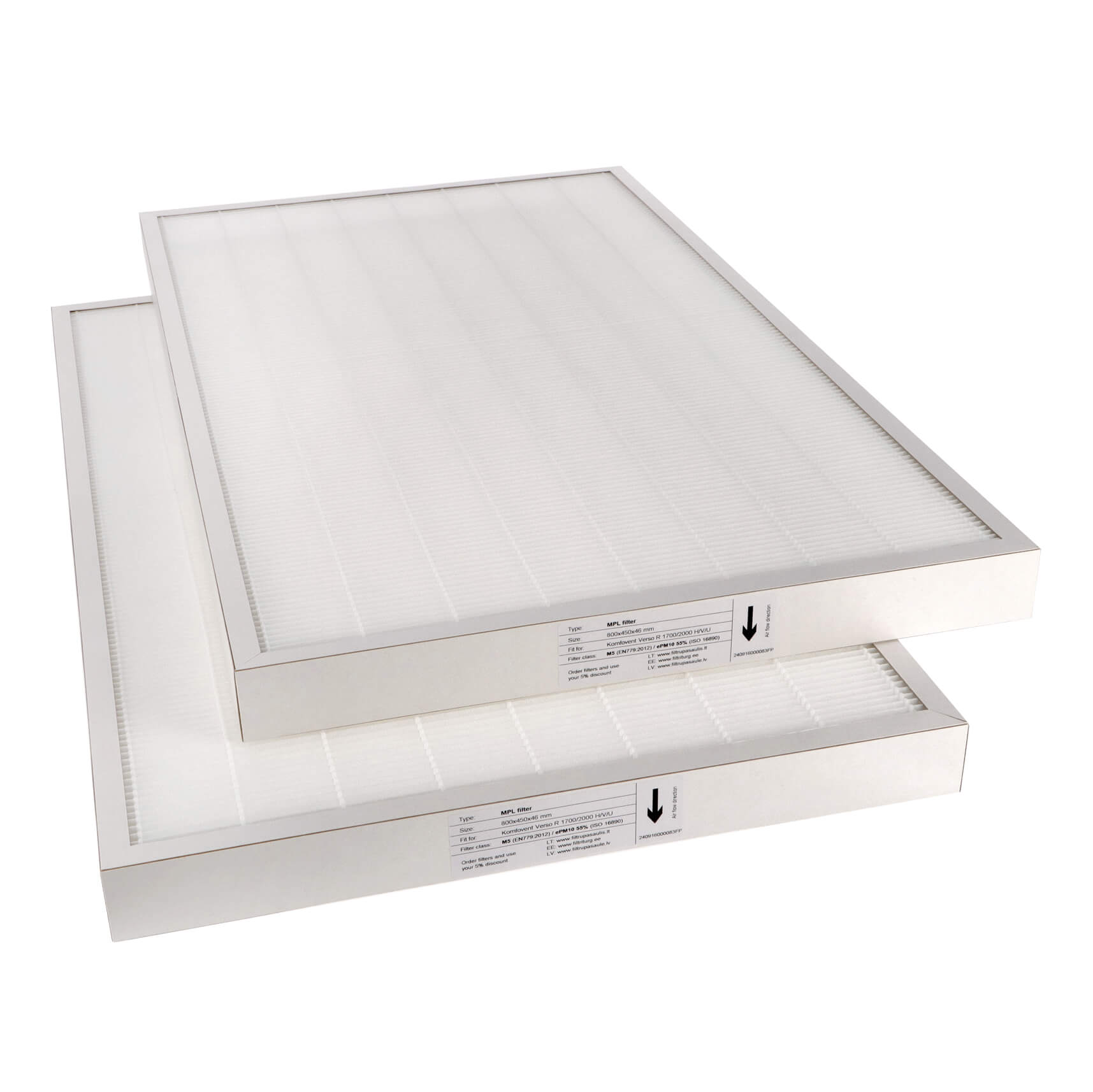 Komfovent Verso R 1700-2000 H-V-U Filtersatz M5+M5 (Hausmarke) 800x450x46