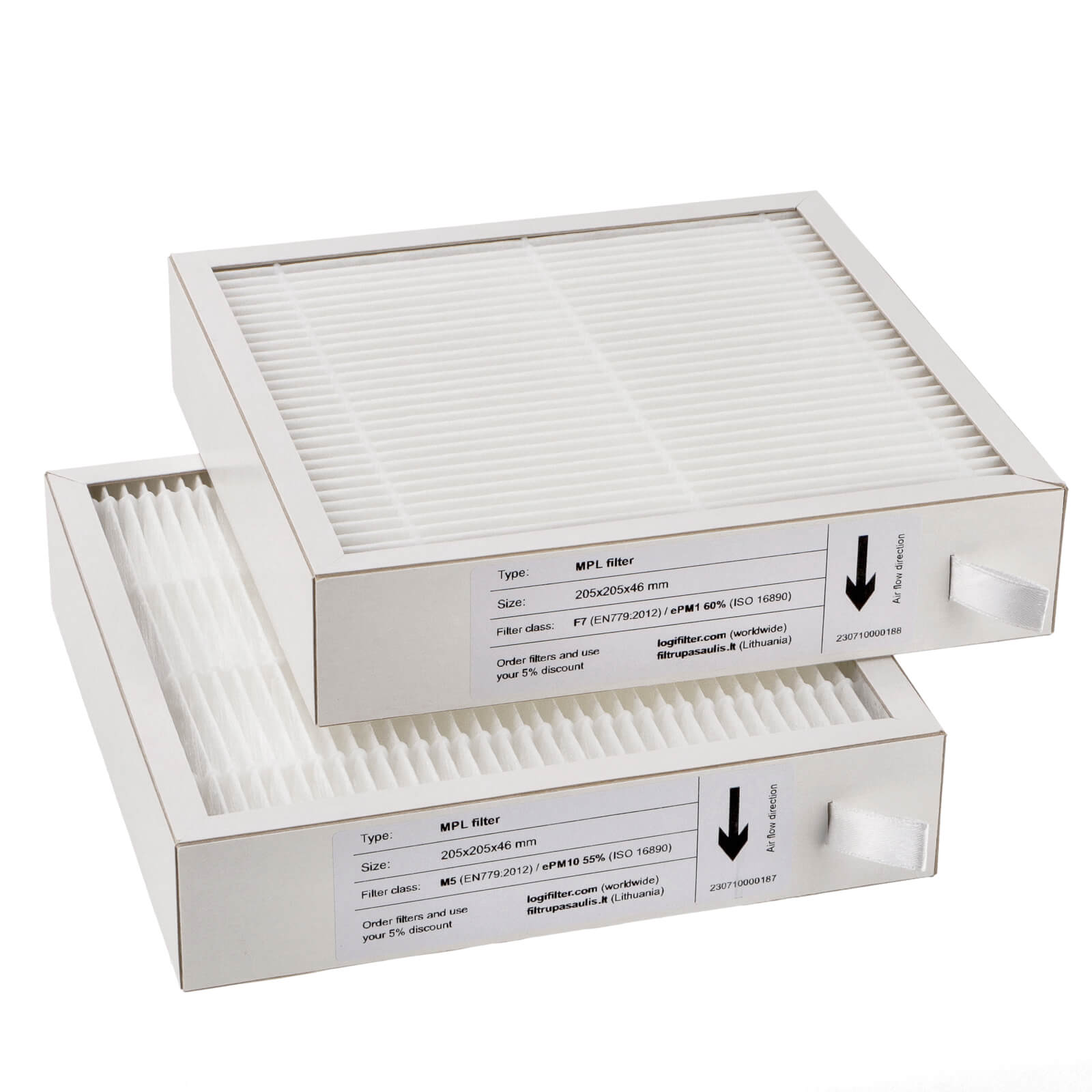 Oxygen X-Air - Easy C 01 Serie C180 - C180E - C200 - C200E - C250 Filtersatz M5+F7 (Hausmarke) 205x205x46