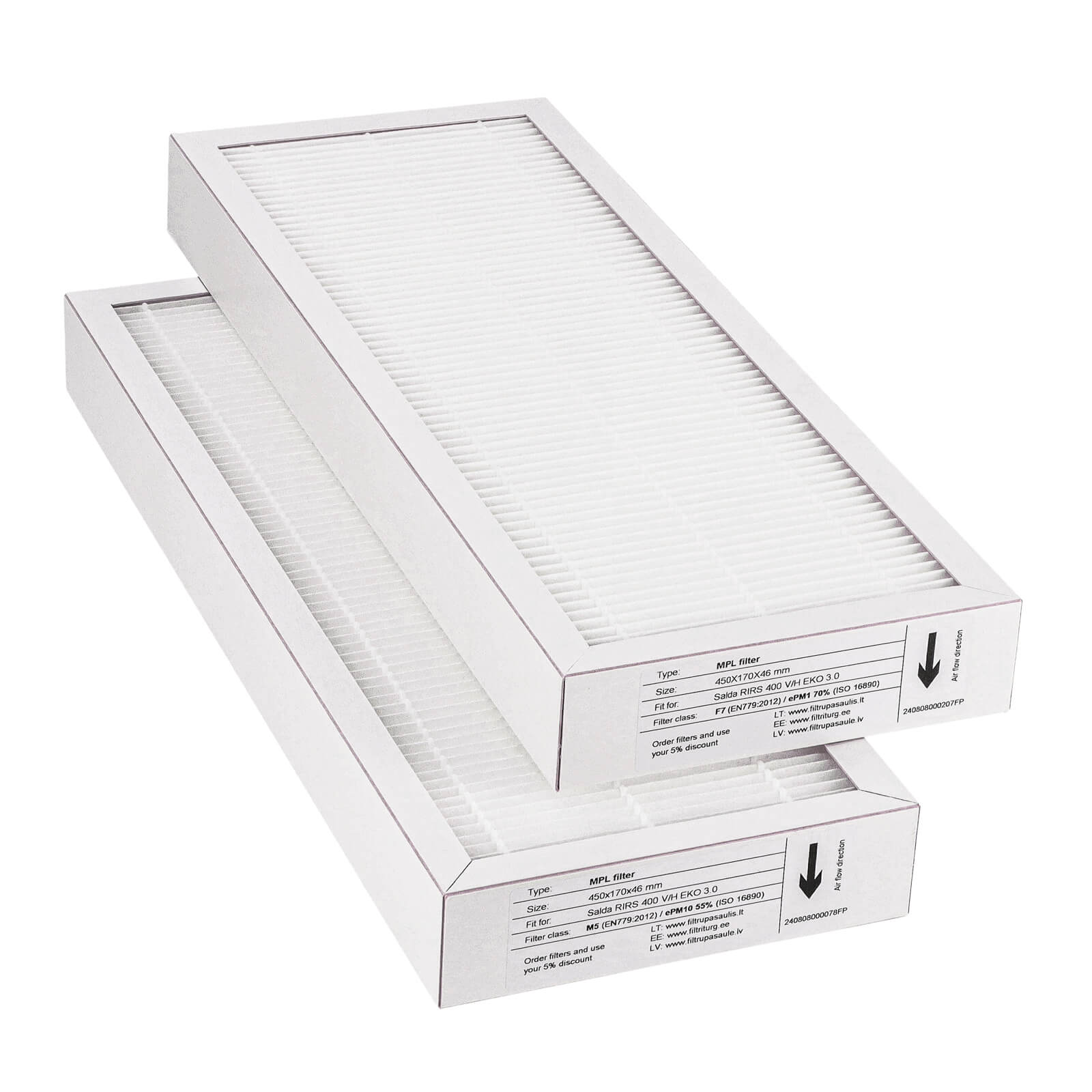 Salda RIRS 400 V-H EKO 3.0 filter set M5+F7 (house brand) 450x170x46