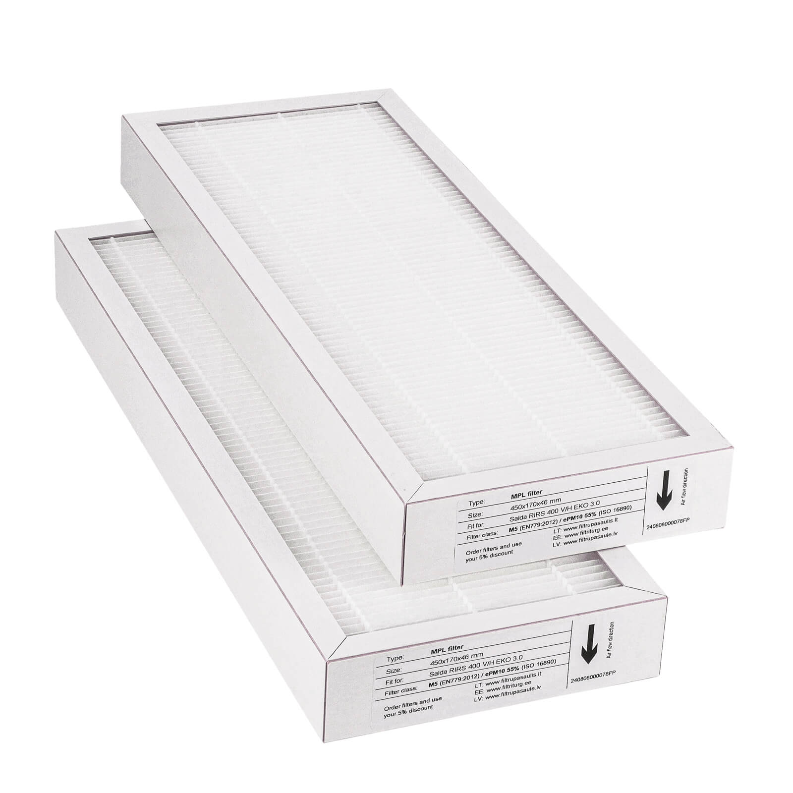 Salda RIRS 400 V-H EKO 3.0 filter set M5+M5 (house brand) 450x170x46