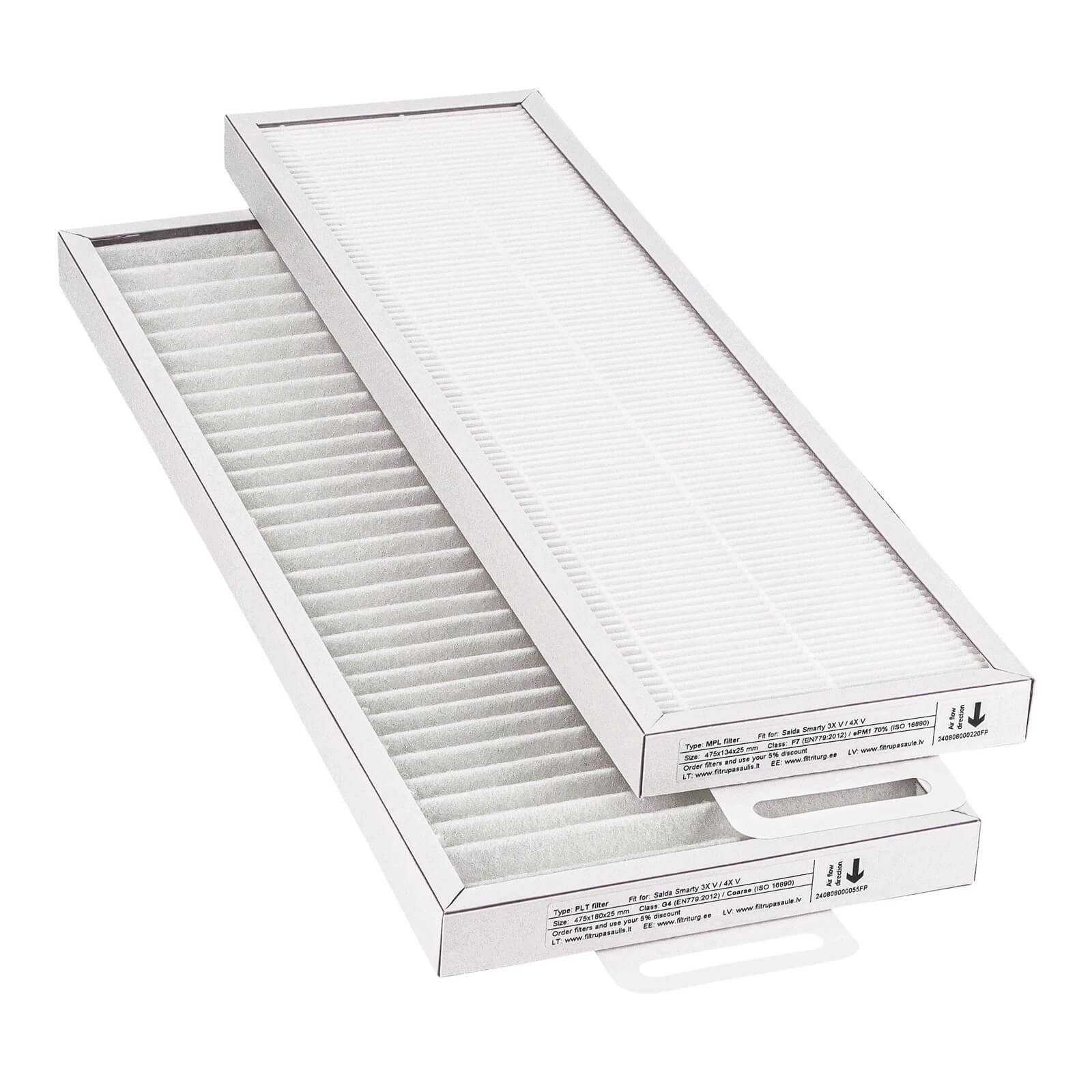 Salda Smarty 3X V - 4X V Filtersatz G4+F7 (Hausmarke) 475x180x25+475x134x25