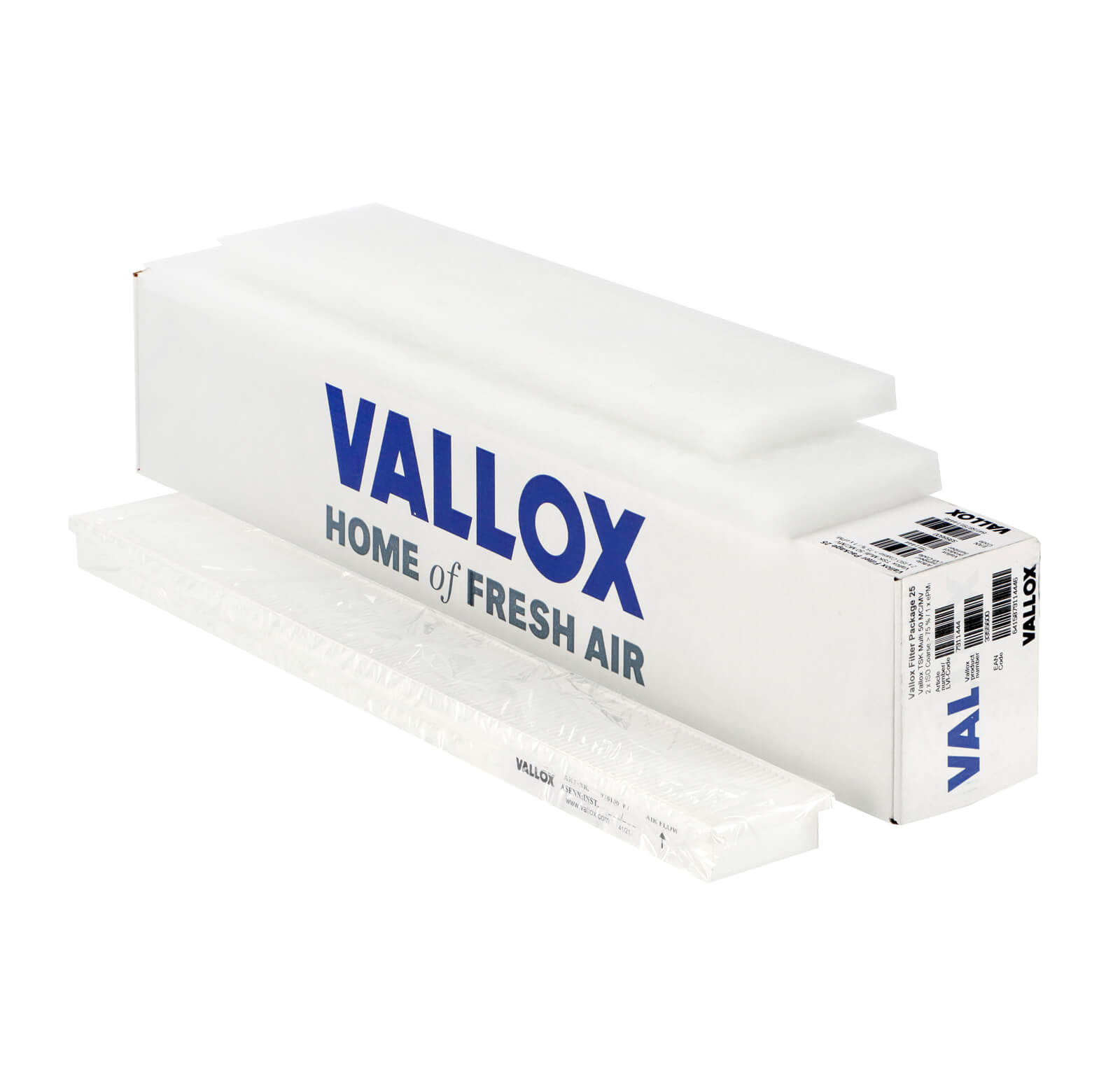 Vallox TSK Multi 50 MC-MV Filtersatz Nr. 25 G4+G4+F7 (Original) 400x105x20 + 500x105x20 + 500x70x25
