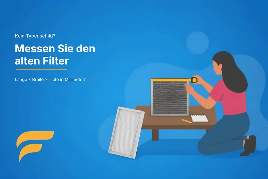 Alten Lüftungsfilter in Millimetern ausmessen, um den passenden Ersatzfilter zu finden